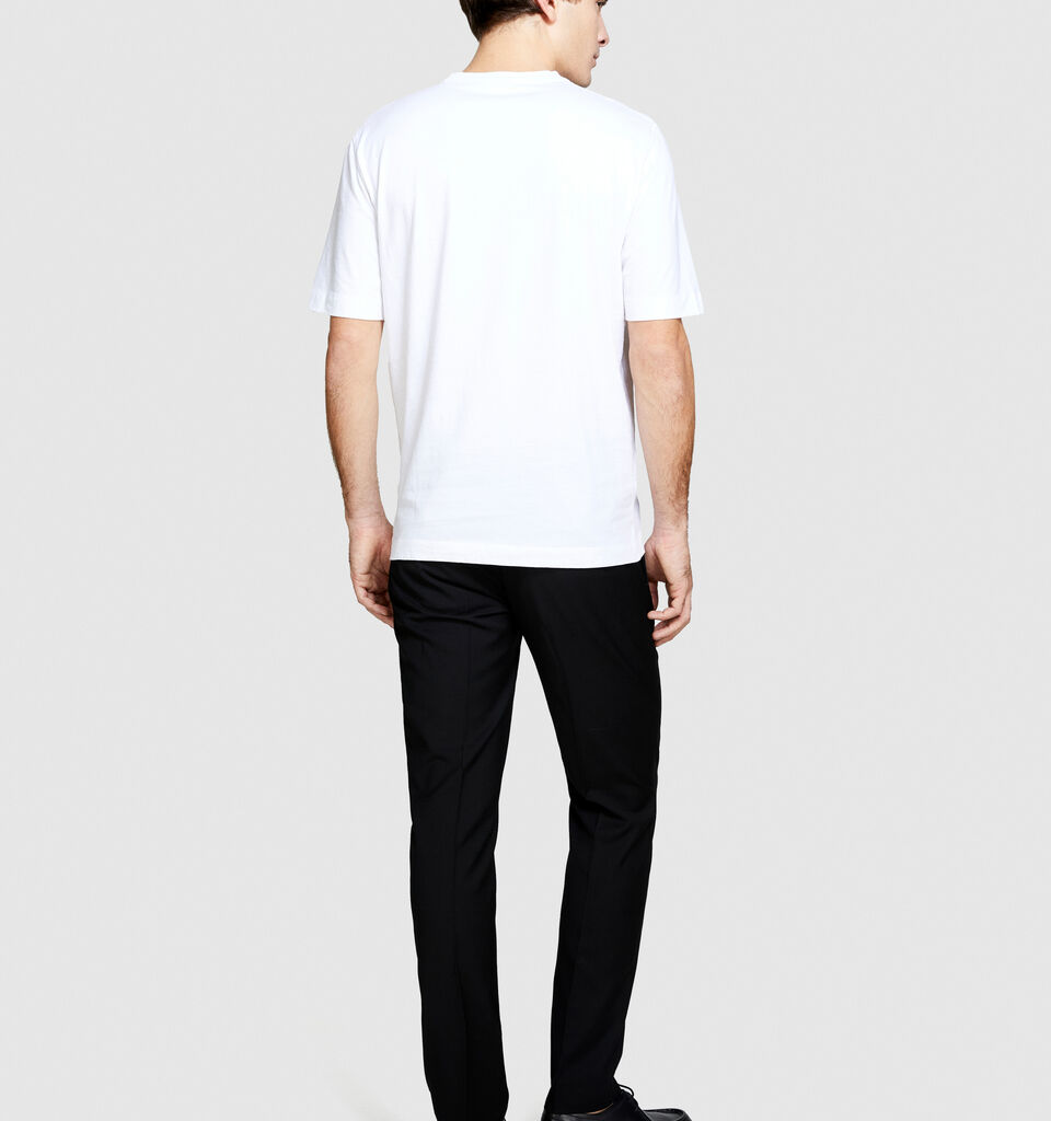 T-shirt with print - men's short sleeve t-shirts - White | Sisley image number 3